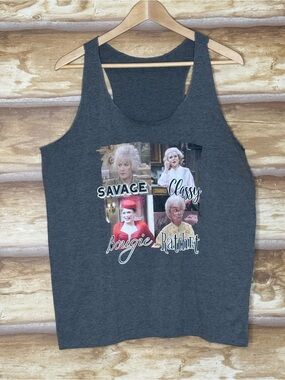 Golden Girls Graphic Racerback Tank Top - Dark Heather Gray size XL